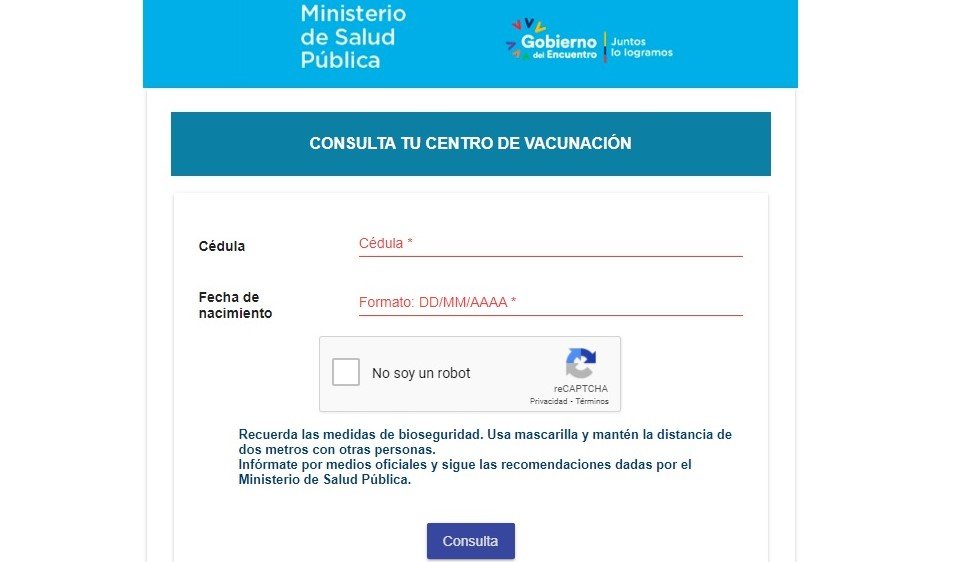 Gobierno de Presidente Lasso habilitó link para consultar sobre vacunación contra COVID-19